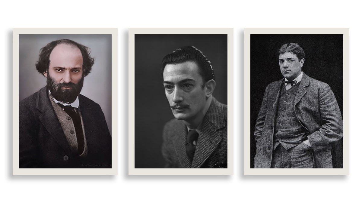 famous still life painters in black and white portrait. 