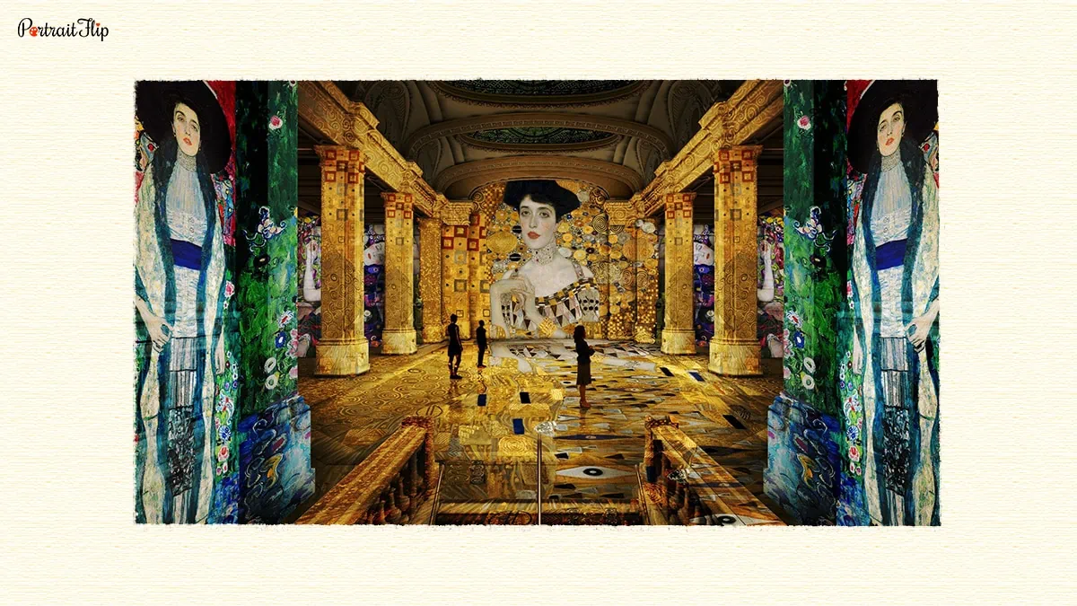 A museum showcasing Gustav Klimt's famous artworks. 
