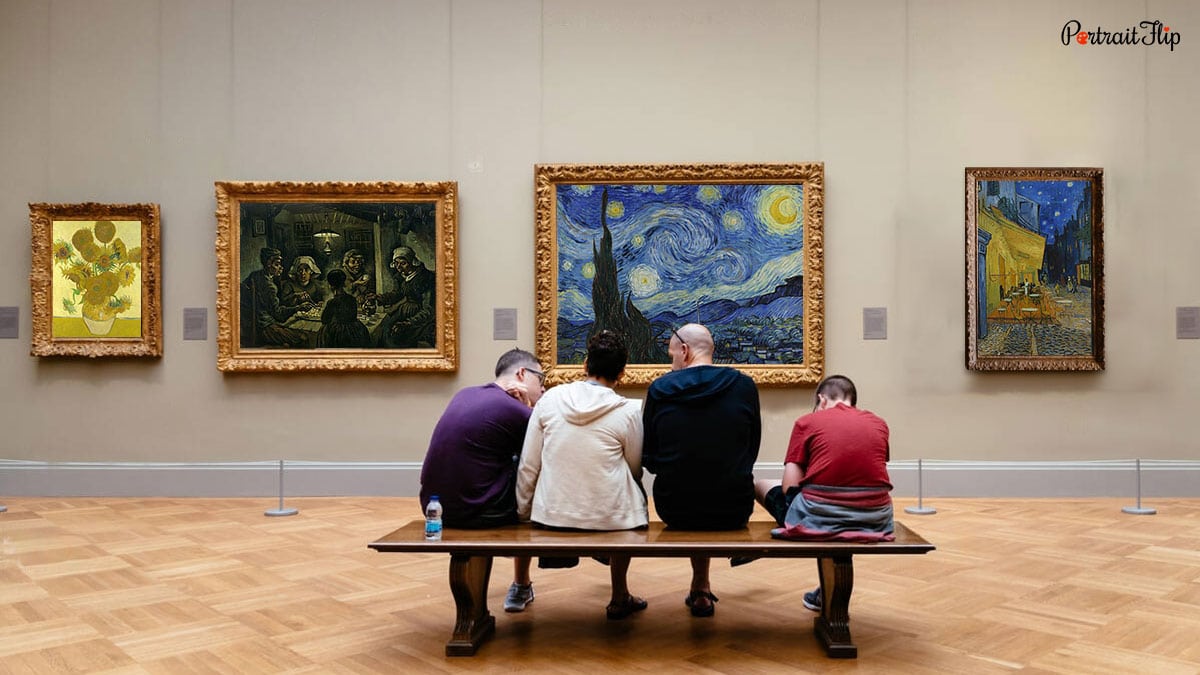 Paintings in the Vincent Van Gogh museum.