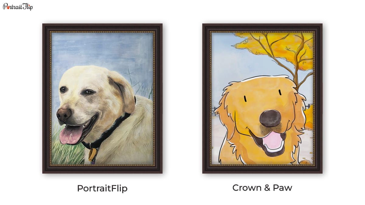 Watercolor pet portrait by PortraitFlip and Crown and Paw