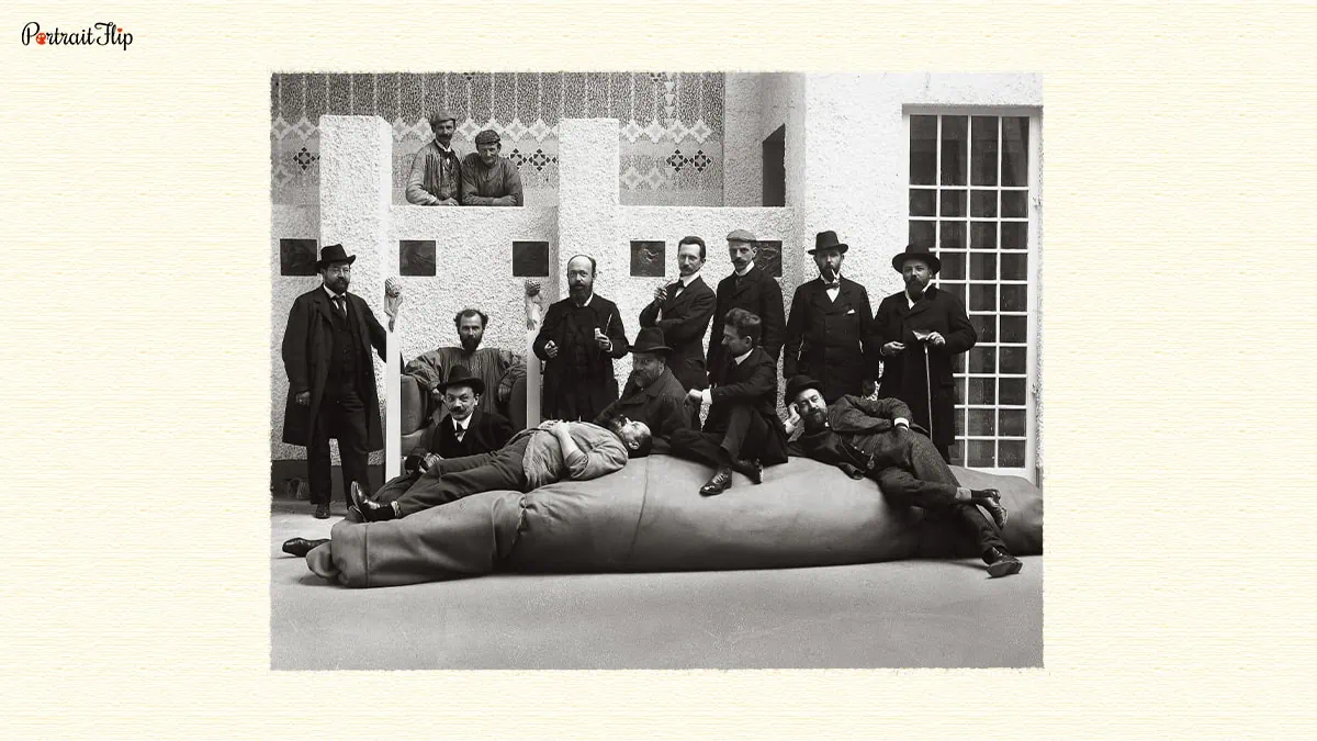 Gustav Klimt along with the other members of the Vienna Secession. 