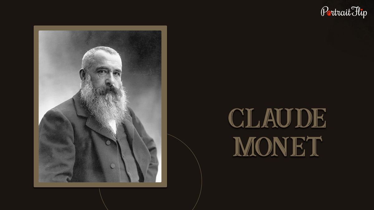 a famous painter claude monet in a three piece blazer