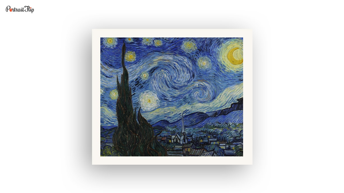 Painting of Starry Night by Van Gogh. 