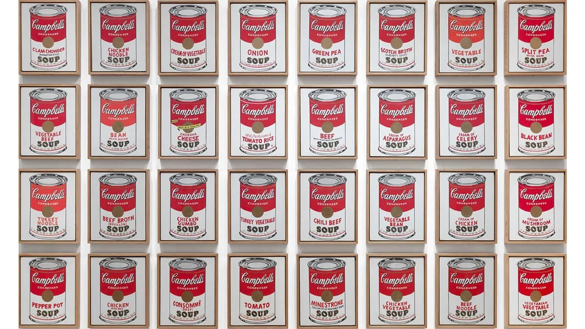 Campbell's Soup Cans painting that show rhythm in art