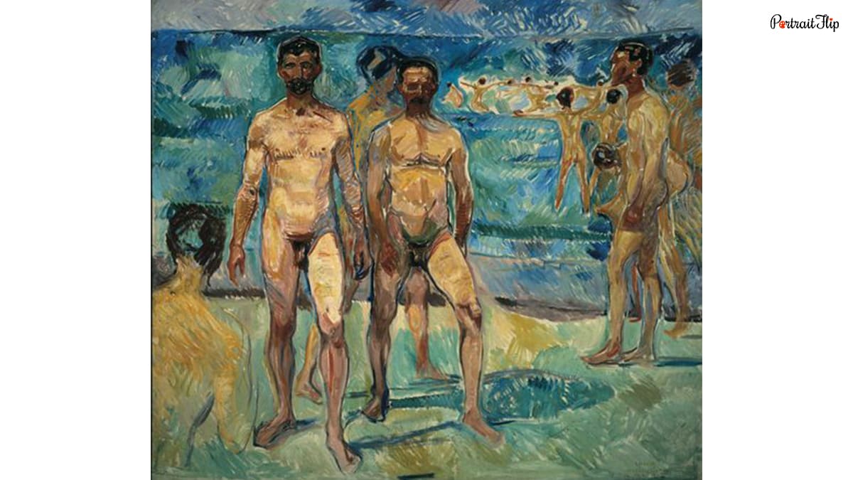 The Bathing men by Eduard munch