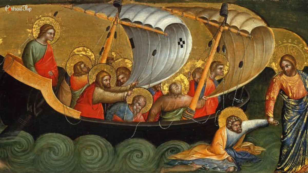 famous medieval artwork "Christ Rescuing Peter from Drowning". 