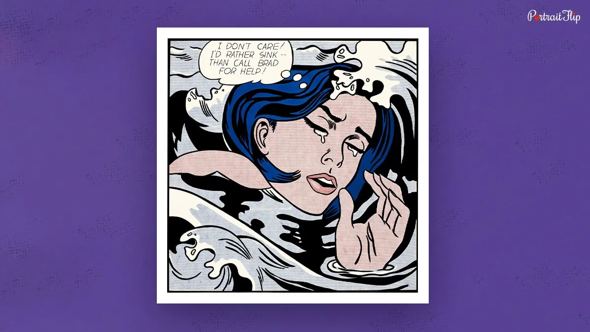 Drowning girl is one of the famous pop art paintings by Lichtenstein