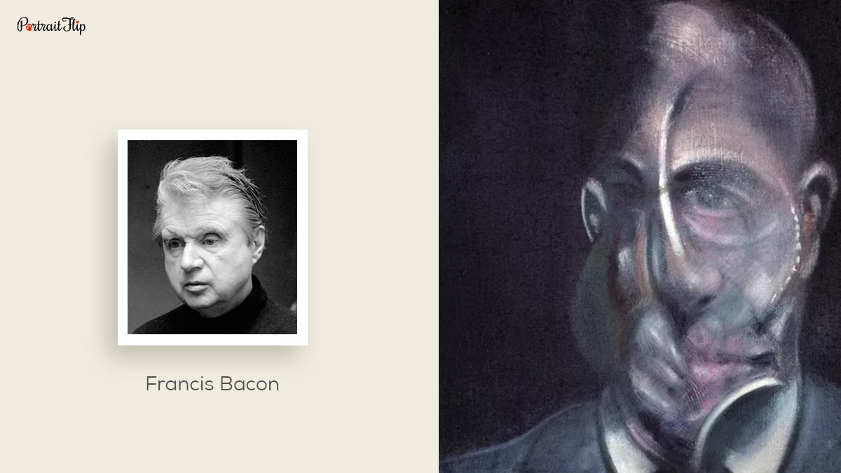 Francis Bacon and his distorted self-portrait.