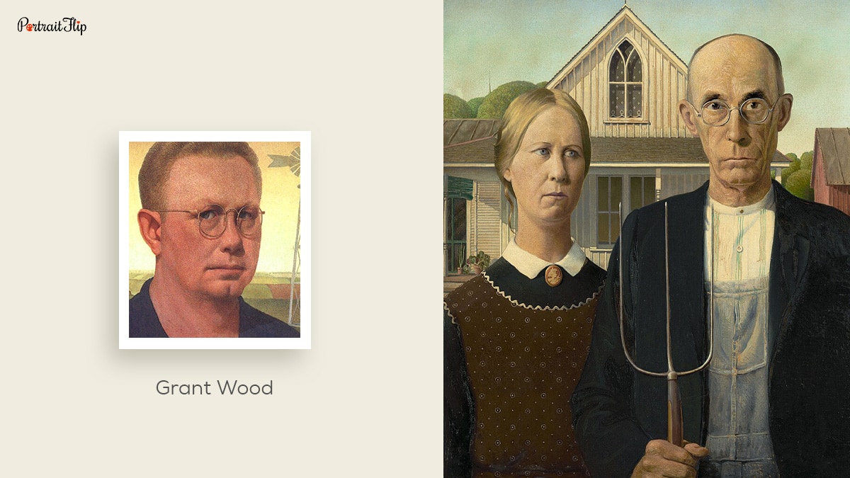 Grant Wood and his infamous painting "American Gothic"