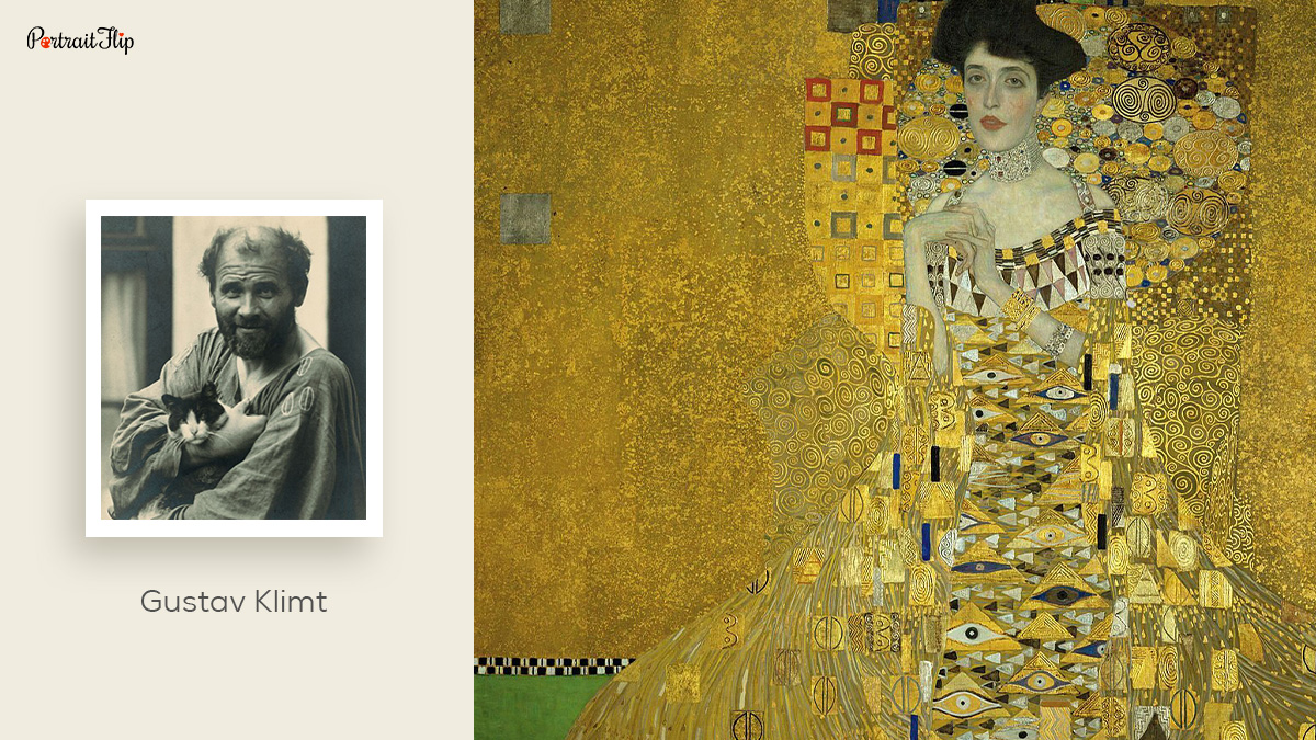 Gustav Klimt and his Golden Lady painting.