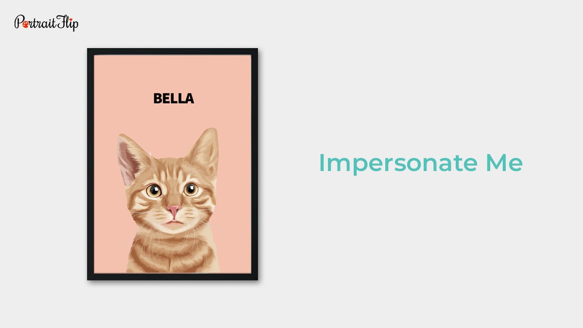 Digital print art of a cat by Impersonate Me which is one of the pet portrait companies