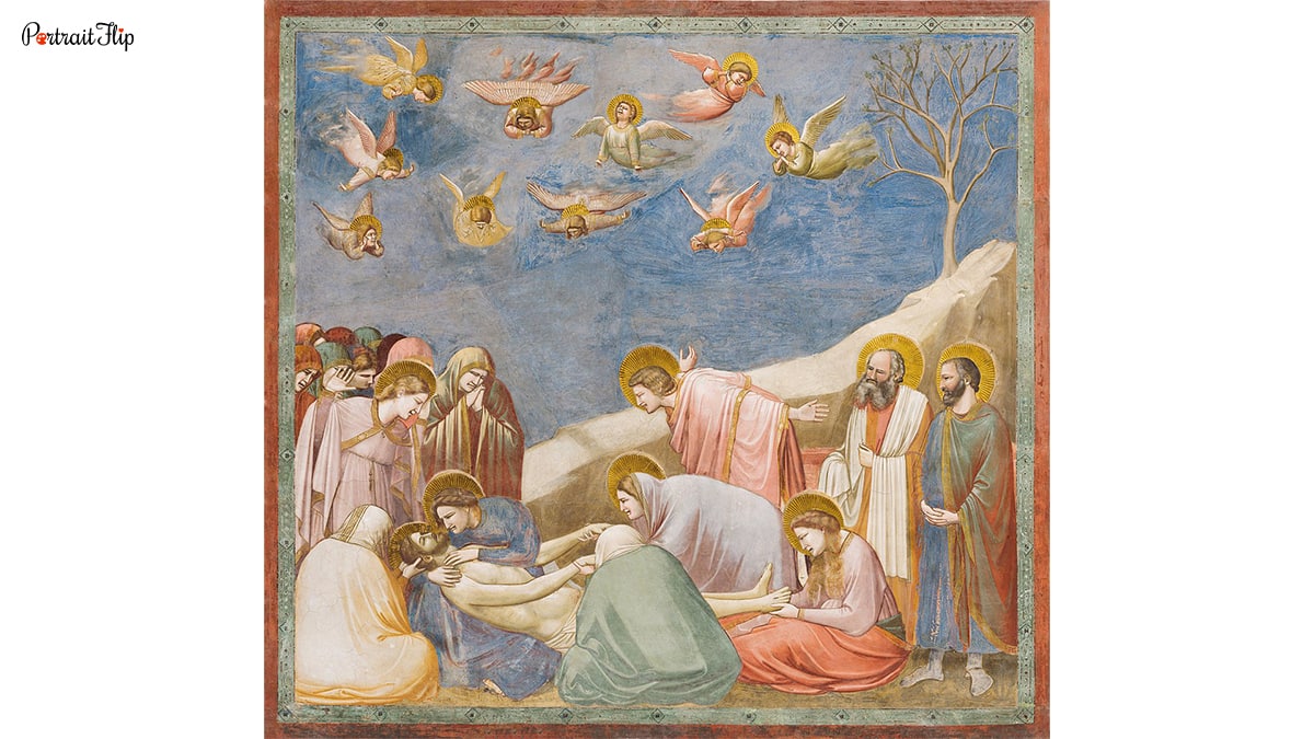 The Mourning of Christ medieval painting by Giotto di Bondone