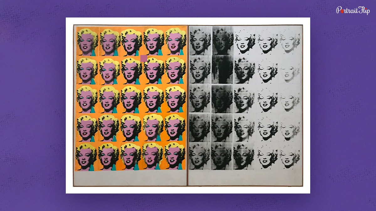 Marilyn Diptych is a pop art painting by Andy