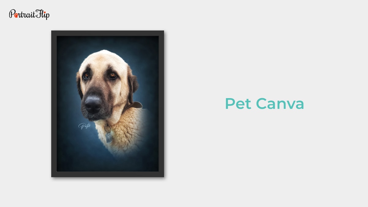 Portrait of a dog by PetCanva which is one of the pet portrait companies