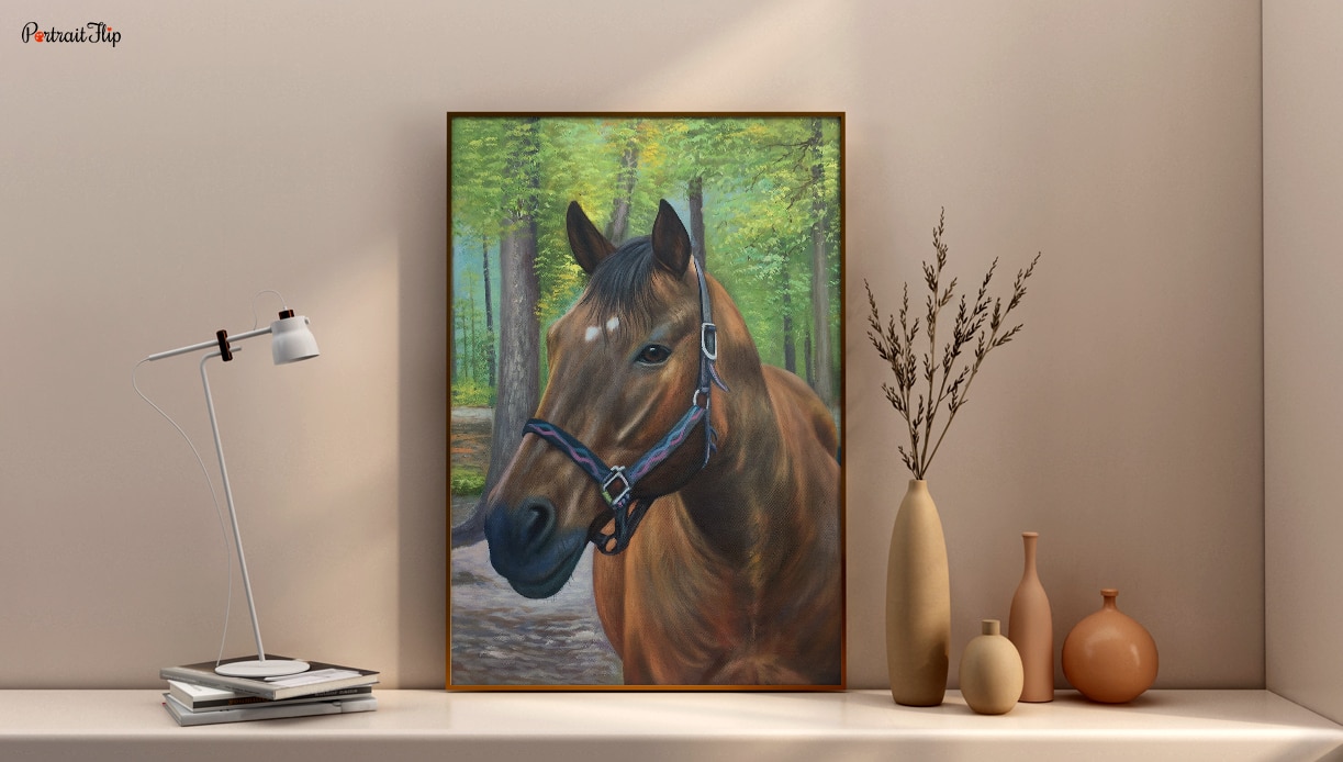 Pet Paintings by PortraitFlip that show close up shot of horse 