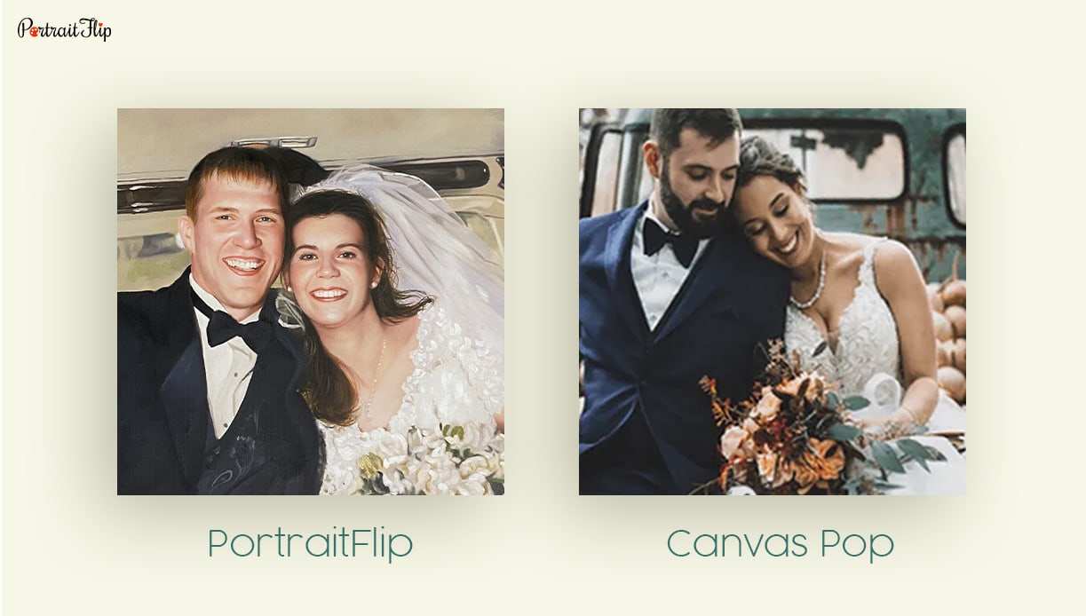PortraitFlip vs. Canvas Pop Wedding Portrait