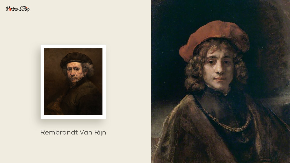 Rembrandt van Rijn with his self-portrait