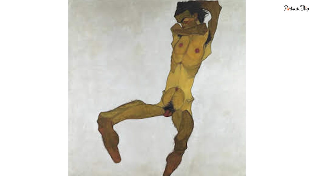 Seated Male Nude (Self-Portrait) by Egon Schiele