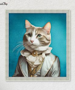 Portrait of a cat dressed as ambassador