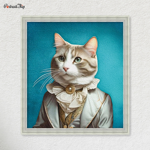Portrait of a cat dressed as ambassador