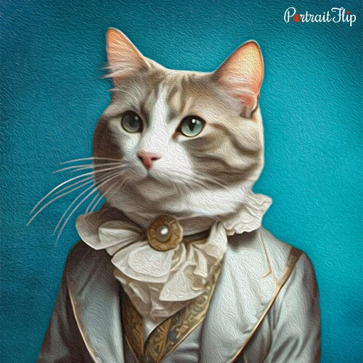 Portrait of a cat dressed as the ambassador