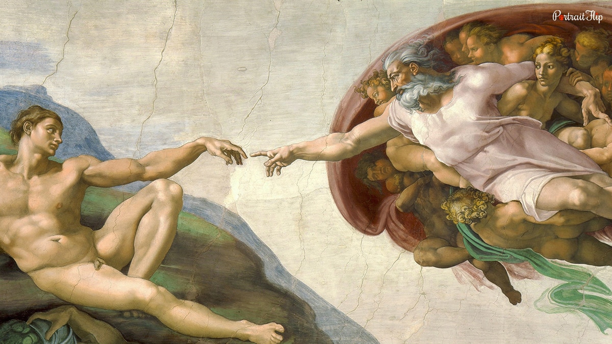 The famous painting of creation of adam