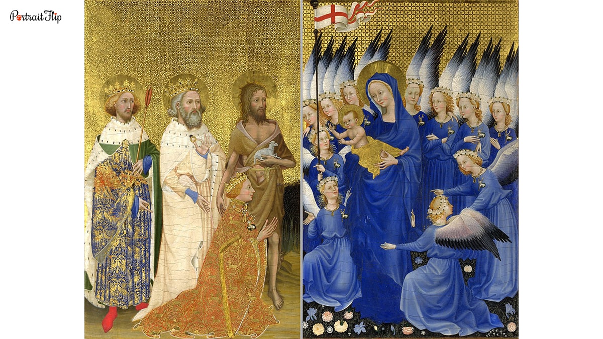 the infamous medieval painting "Wilton Diptych" 