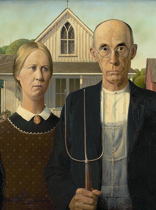 american gothic famous art piece by grant wood