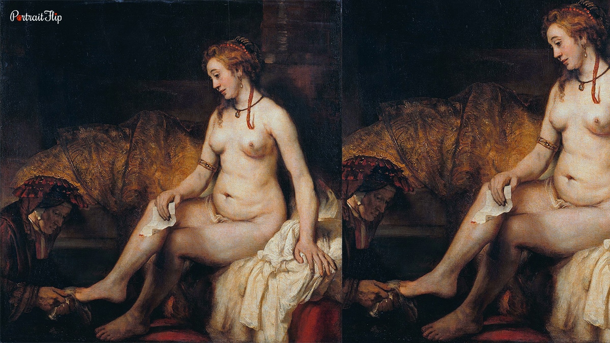 Bathsheba At Her Bath by Rembrandt van Rijn.