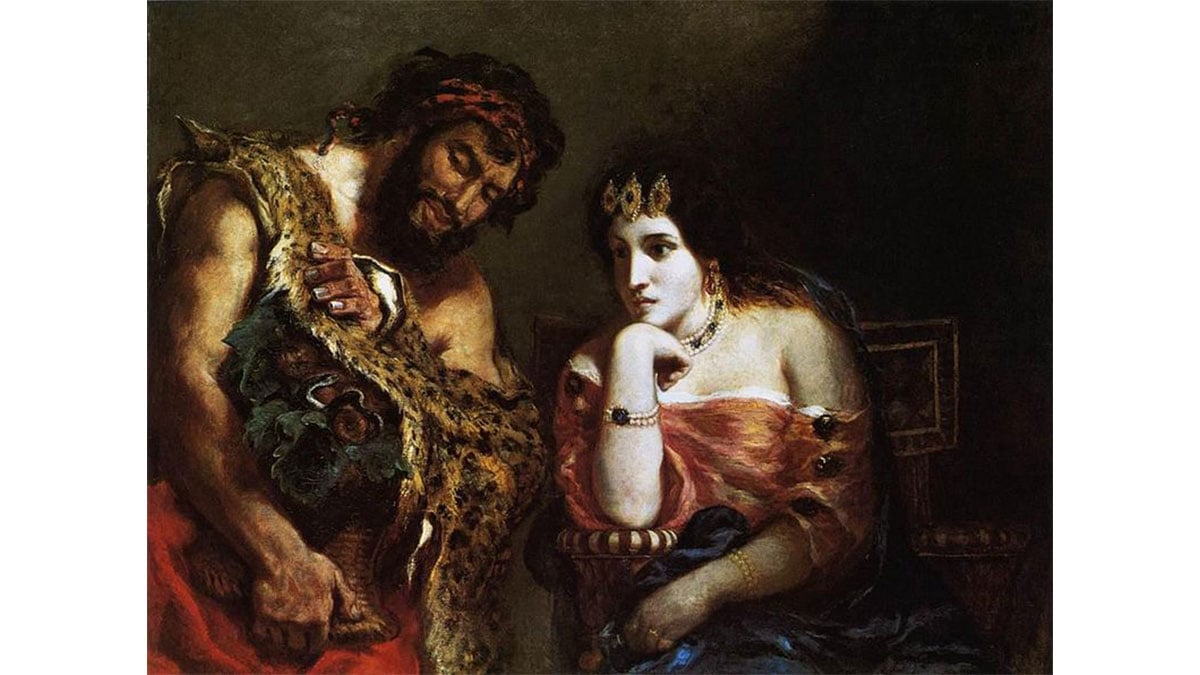 Cleopatra and the Peasant (1838) by Eugène Delacroix