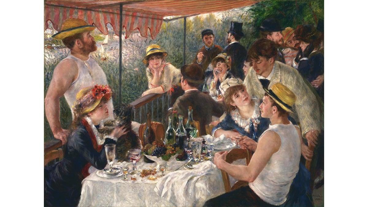 Luncheon of the boating Party, an artwork featuring the people performing different activity