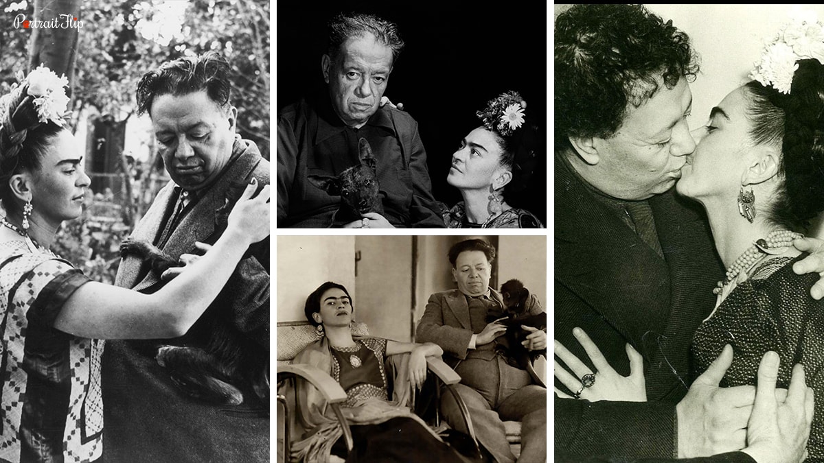 Collage of Diego and Frida Kahlo as a couple