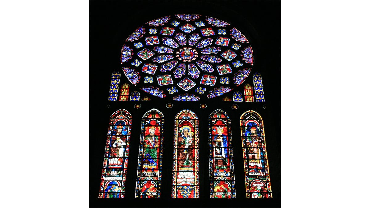 North Rose Window shows radiating repetition