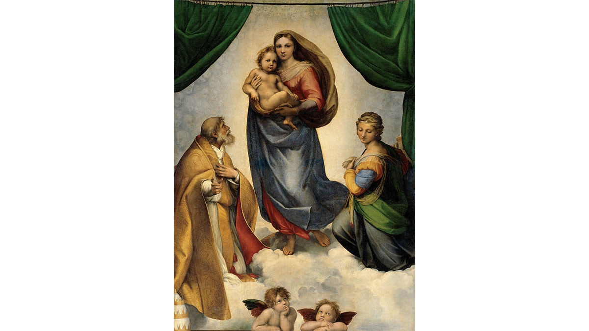 Sistine Madonna featuring Christ and Virgin Mary