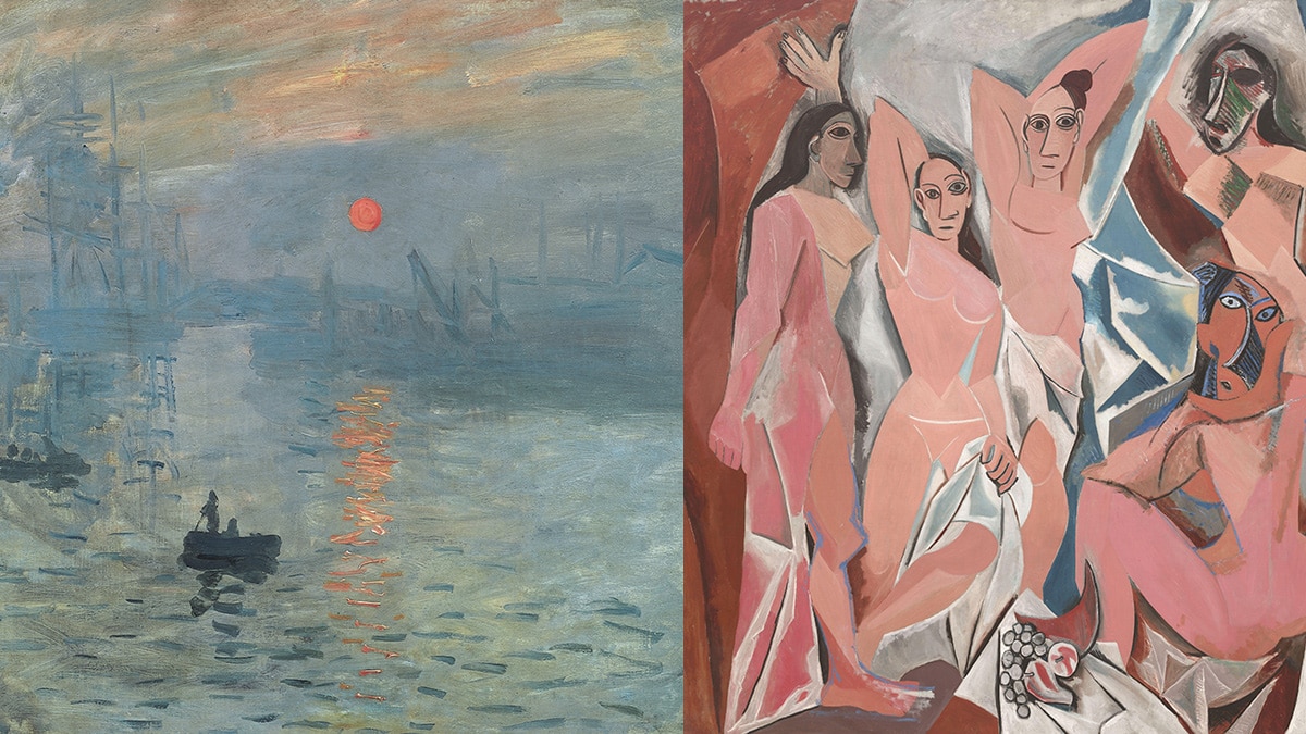 Impression Sunrise and Les Demoiselles d'Avignon