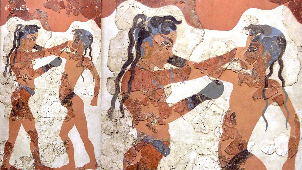 The Boxers fresco painting
