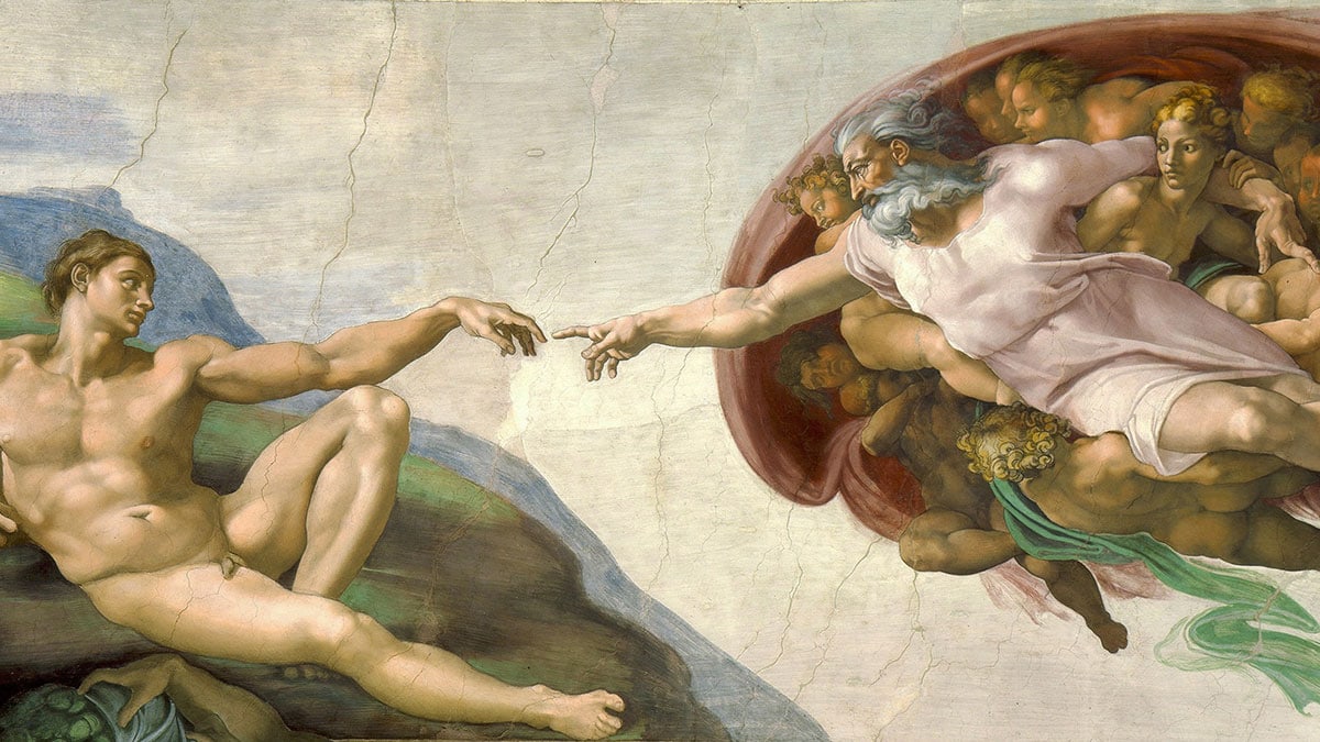 a famous mural painting The Creation of Adam