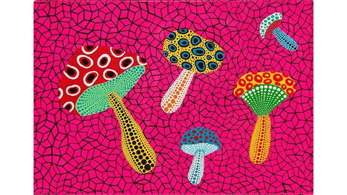 Mushroom art by Yayoi Kusama