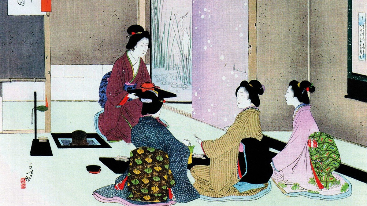 Painting of the Japanese tea ceremony 