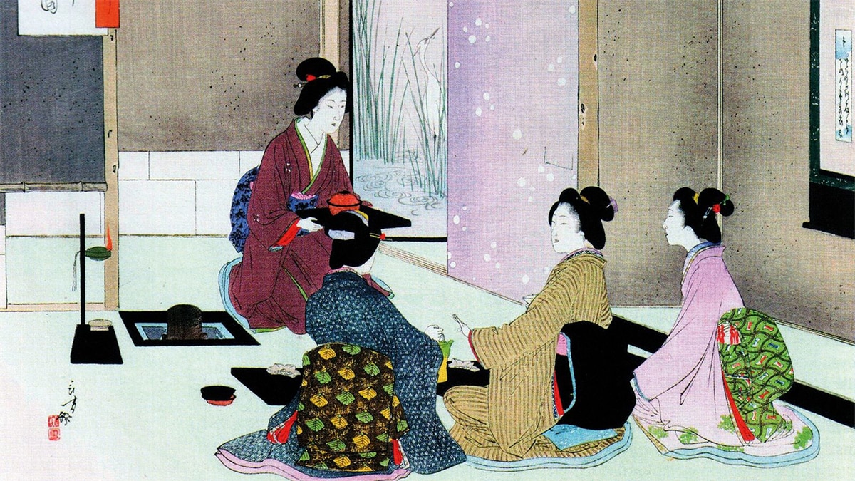 Painting of the Japanese tea ceremony