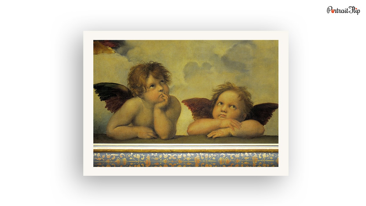 Ancient Greek art showing two cherubs