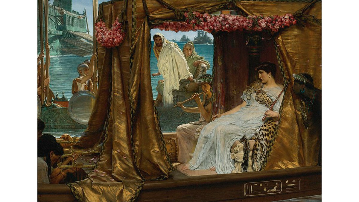 The Meeting of Antony and Cleopatra, 41 BC (1883), by Lawrence Alma-Tadema