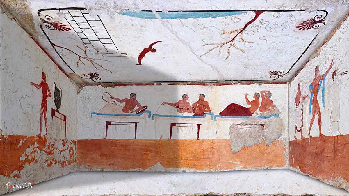 Tomb of the Diver wall painting