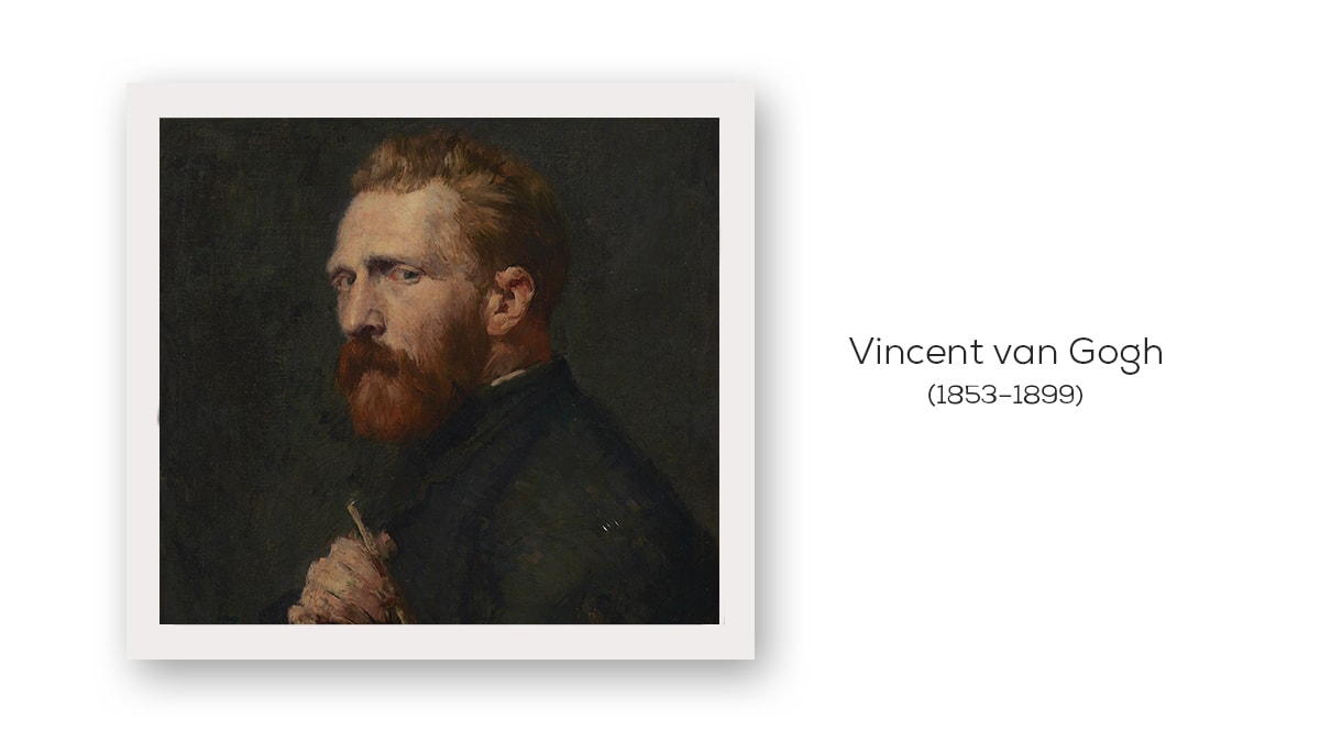 Picture of Vincent Van Gogh who is one of the pointillism artist