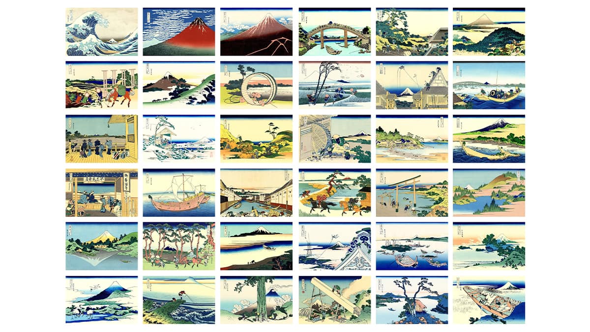 36 Views of Mount Fuji by Katsushika Hokusai