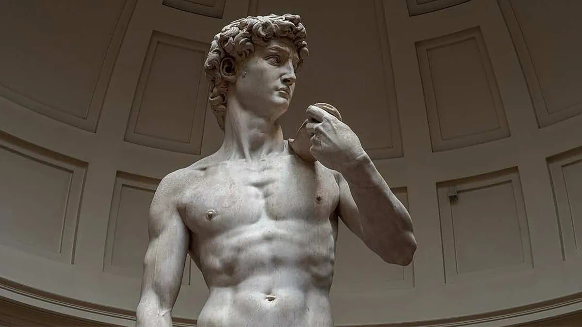 The David sculpture by Michelangelo.