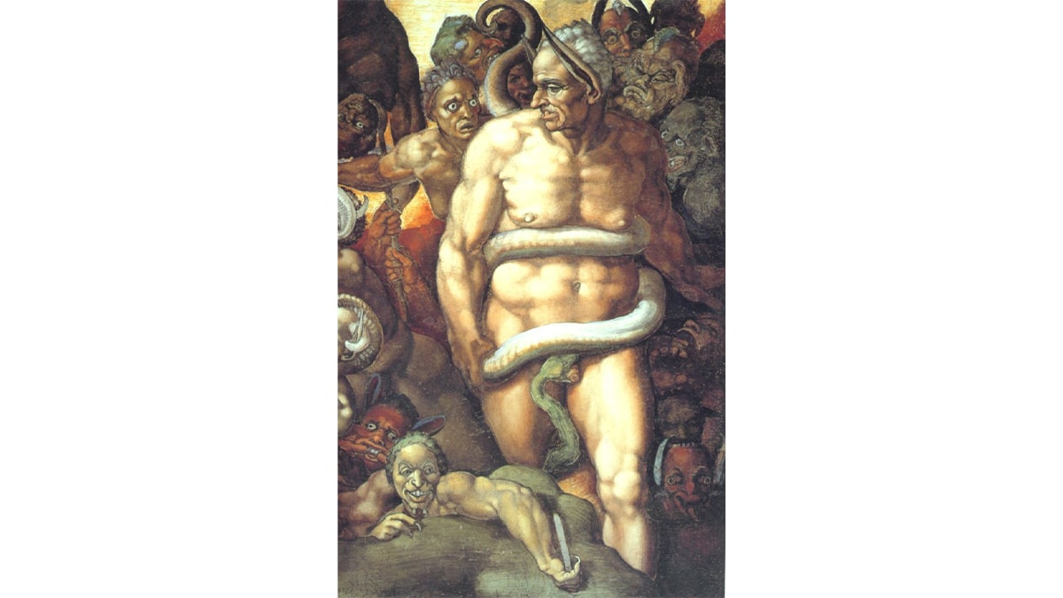 Michelangelo's depiction of Minos on the Sistine Chapel