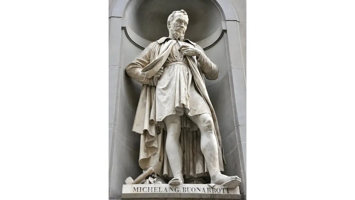 A statue of Michelangelo