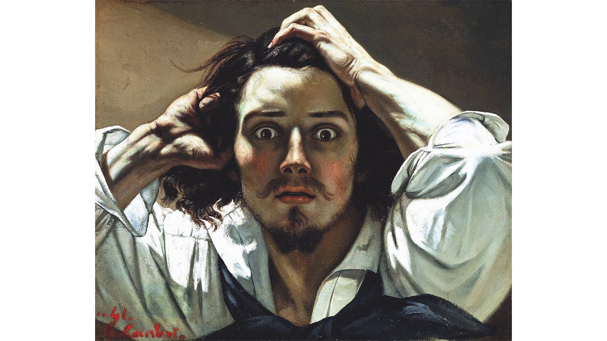 famous self portrait The Desperate Man (1845) by Gustave Courbet
