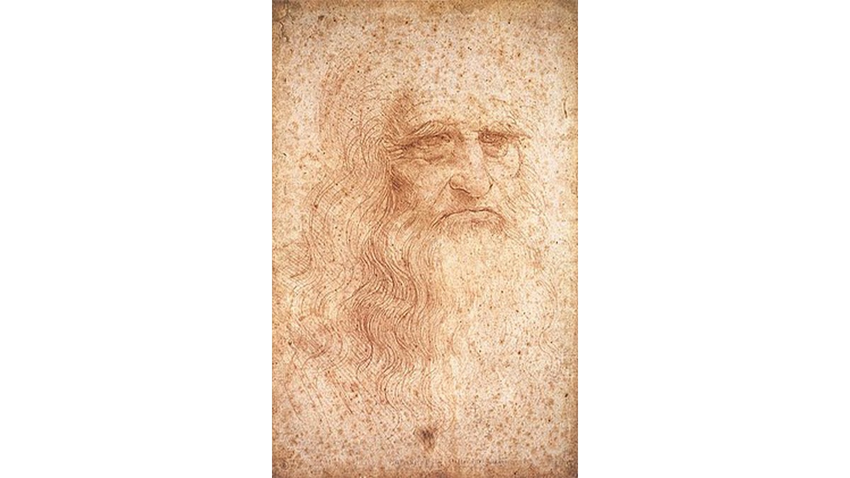 famous self portrait Portrait of a Man in Red Chalk by Da Vinci